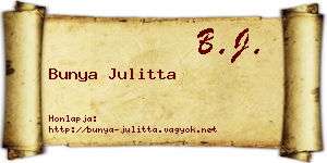 Bunya Julitta névjegykártya